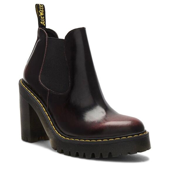 Dr. Martens Hurston Heeled Chelsea Boots in RARE Cherry Red Arcadia Worn Once! - Picture 1 of 16
